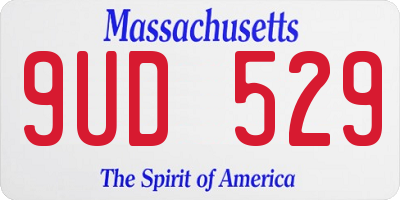 MA license plate 9UD529
