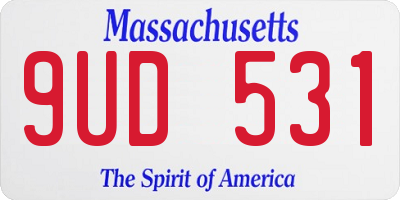 MA license plate 9UD531