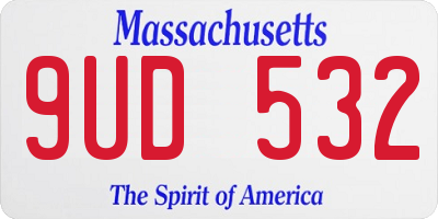 MA license plate 9UD532