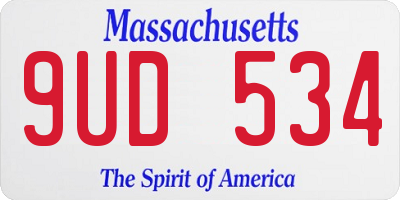 MA license plate 9UD534