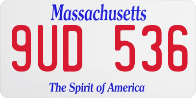 MA license plate 9UD536