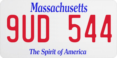 MA license plate 9UD544