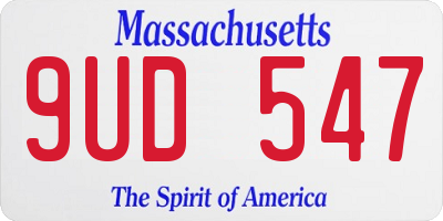 MA license plate 9UD547