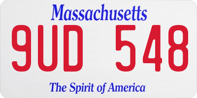 MA license plate 9UD548