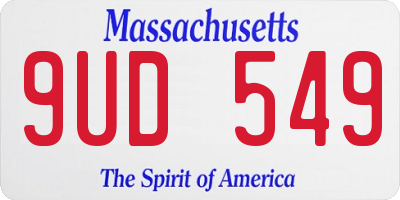 MA license plate 9UD549
