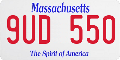 MA license plate 9UD550