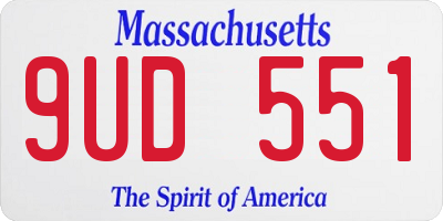 MA license plate 9UD551