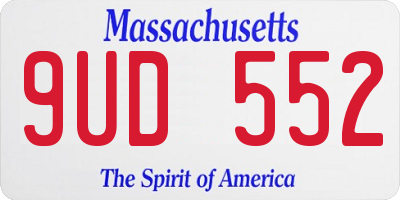 MA license plate 9UD552