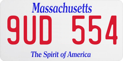 MA license plate 9UD554