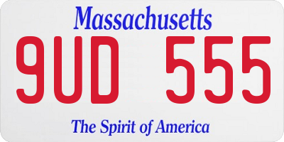 MA license plate 9UD555