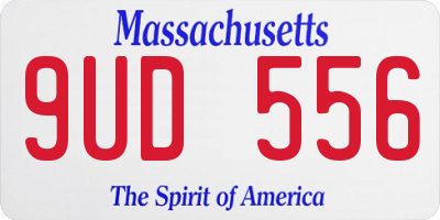 MA license plate 9UD556