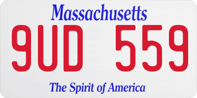 MA license plate 9UD559