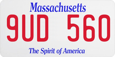MA license plate 9UD560