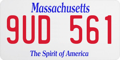 MA license plate 9UD561