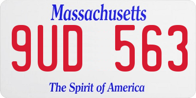 MA license plate 9UD563