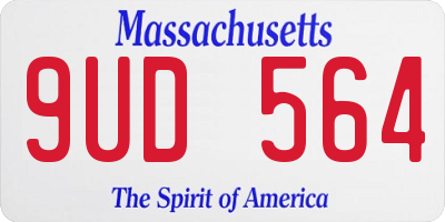 MA license plate 9UD564