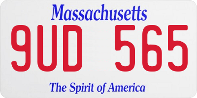 MA license plate 9UD565