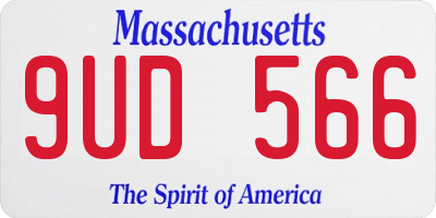MA license plate 9UD566