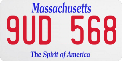 MA license plate 9UD568