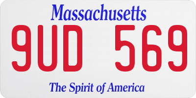 MA license plate 9UD569