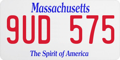 MA license plate 9UD575