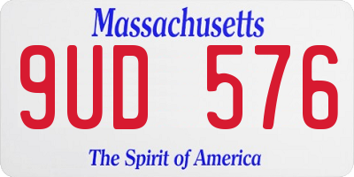 MA license plate 9UD576