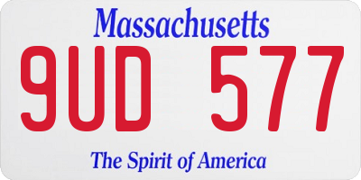 MA license plate 9UD577