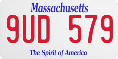 MA license plate 9UD579
