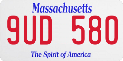 MA license plate 9UD580