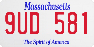 MA license plate 9UD581