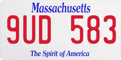 MA license plate 9UD583