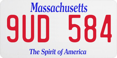 MA license plate 9UD584