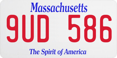 MA license plate 9UD586