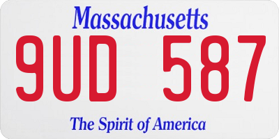 MA license plate 9UD587