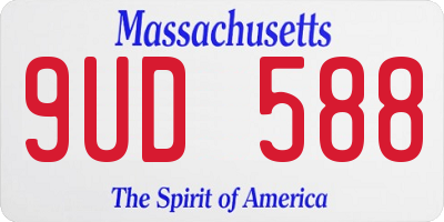 MA license plate 9UD588