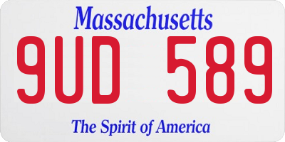 MA license plate 9UD589