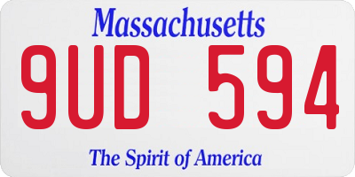MA license plate 9UD594