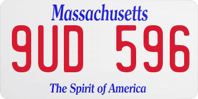 MA license plate 9UD596