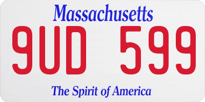 MA license plate 9UD599