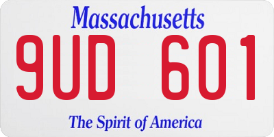MA license plate 9UD601