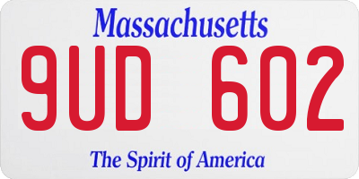 MA license plate 9UD602