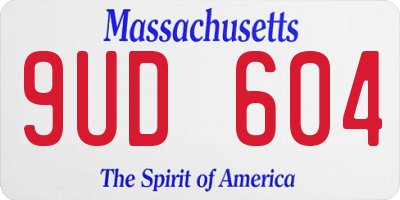 MA license plate 9UD604