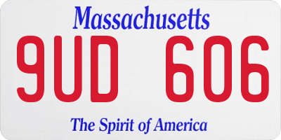 MA license plate 9UD606