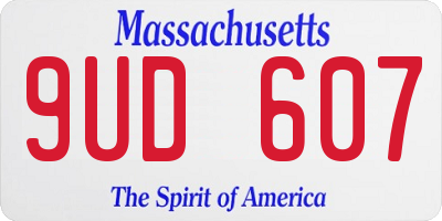 MA license plate 9UD607