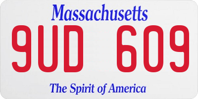 MA license plate 9UD609
