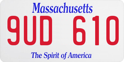 MA license plate 9UD610