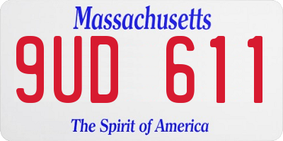 MA license plate 9UD611