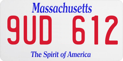 MA license plate 9UD612