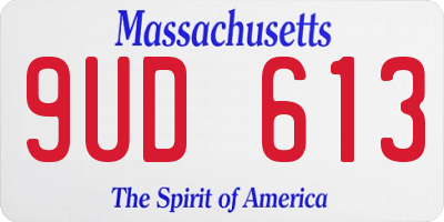 MA license plate 9UD613