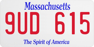 MA license plate 9UD615